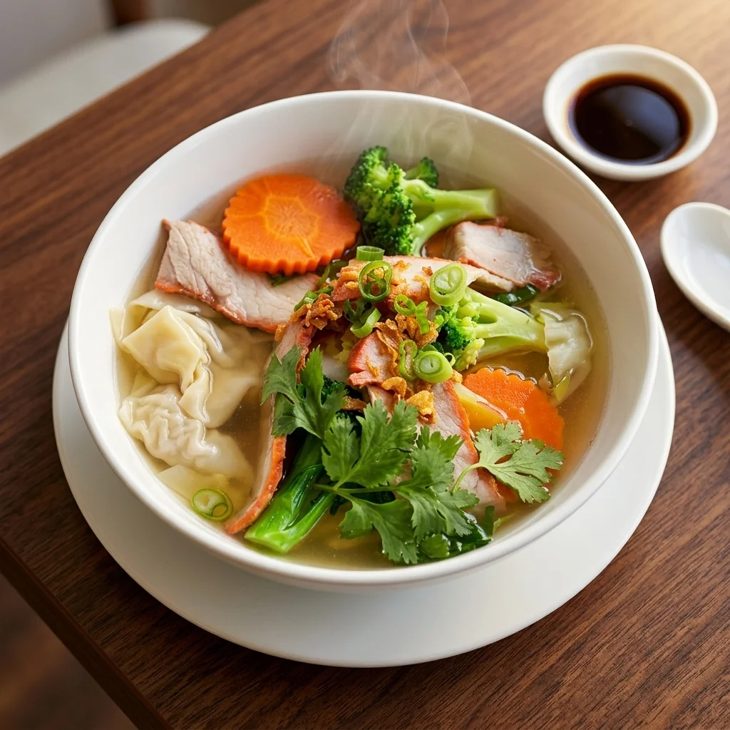 Deluxe Wonton Soup at Pho Binh Minh Restaurant in Winnipeg, MB